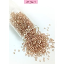 Kesme Cam Boncuk 2mm - 20 Gram - Açık Kahverengi -bnc331