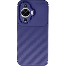 Huawei Nova 12s Uyumlu Kılıf Auto Focus Karbon Kapak - Lacivert