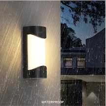 24 Watt Gün Işığı Ledli İç Ve Dış Mekan Apliği, Banyo, Teras, Veranda, Balkon, Kamelya, Bahçe Apliği Siyah