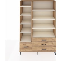 Hyperion Dolap 9 Raflı 4 Çekmeceli 132x44x195 Çam-aytaşı/çam Aytası/atlas Çam - Atlas Çam