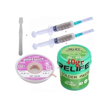 Relıfe Krem Lehim Pasta 183 C 40g Flux Lehim Toplama Cp-2015 Lehim Emme Teli 2,0 Mm Ve Metal Spatula Seti02