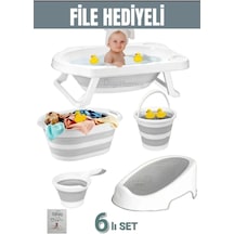 Katlanır Bebek Küvet Set Fileli 6'lı