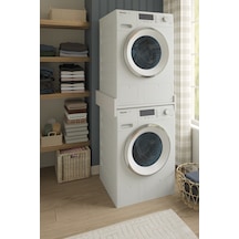 Milano Banyo Dolabı Çamaşır Ve Kurutma Makinesi Dolabı Çamaşır Makinesi Rafı Beyaz Beyaz
