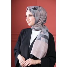Afvente Üçgen Desen Krem Pamuk Şal