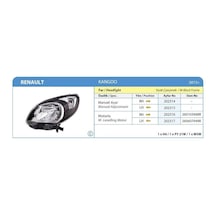 Far Komple Sol Manuel Renault Kangoo 2013 Siyah Çerçeveli