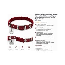 Pawroots Deri &amp Paracord Köpek Tasması Kişiye Özel Paslanmaz Çelik İsimlikli, El Yapımı, Ayarlanabilir, Dayanıklı Bordo Köpek Boyun Tasması Orta Ve Büyük Irklar İçin