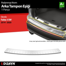 S-dizayn Skoda Fabia 3 Sw Krom Arka Tampon Eşiği 2014 Üzeri