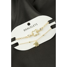 Ilkeshop 2 Adet Kelebek Trend Zincir Bileklik - Sarı 28836363