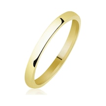 2 Mm Düz Bombeli Gold Gümüş Alyans Sl3938 Gümüş