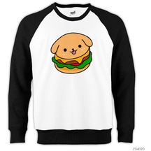 Burger Dog Reglan Kol Beyaz Sweatshirt