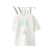 Thewert Devre Agaci Tasarım Baskılı Ünisex Beyaz Oversize T-shirt