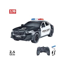 1 / 16 Ölçek Işıklı Uzaktan Kumandalı Polis Arabası 23 Cm Şarjlı Yarış Arabası Çok Renkli