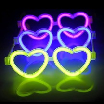 Glow Kalpli Fosforlu Gözlük 6 Lı Renkli Set Neon Parti N177