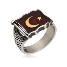Vgd Gumush Gümüş Türk Bayrağı Erkek Yüzük