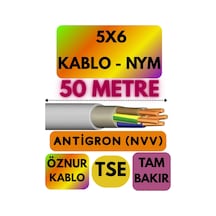 Öznur 5x6 Antigron Nym Kablo, 50 Metre, Gri Standart
