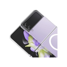 Samsung Galaxy Z Flip 4 İçin Kamera Korumalı Manyetik Şarj Özellikli Şeffaf Demy Sert Pc Kapak Çok Renkli