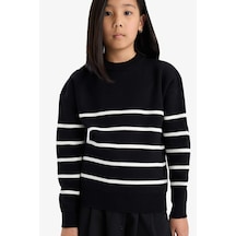 Defacto Kız Çocuk Bisiklet Yaka Çizgili Triko Kazak Z0194a625aubk27 Siyah Defacto Kız Çocuk Bisiklet Yaka Çizgili Triko Kazak Z0194a625aubk27 Siyah