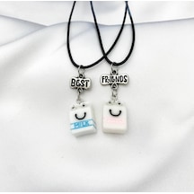 Best Friend Zincirli Milk Süt Kutusu İkili Arkadaş Sevgili Kolye Çok REnkli