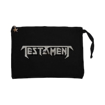 Testament Logo Siyah Clutch Astarlı Cüzdan / El Çantası