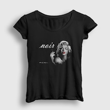 Presmono Kadın Noir Marilyn Monroe T-shirt Siyah