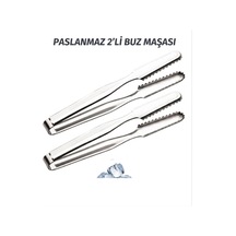 2'li Paslanmaz Çelik Buz Maşası Tırtıklı