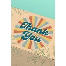Thank You Retro Güneş Desenli Kargo Paket Sticker 3x3cm St2067 Çok Renkli