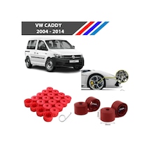 Otozet - Vw Caddy Bijon Civata Kapağı Kırmızı Renk 20 Adetli Set 17mm 1k06011739b9
