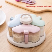 Yeni Ev Biber Organizatör Baharat Tuz Saklama Kabı Pişirme Aracı Masaüstü Buğday Samanı Dayanıklı Baharat Diğer