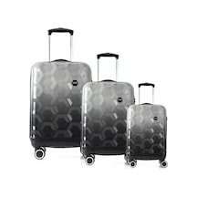 Siyah-gri Ççs London 5226 Polikarbon 3 Lü Valiz Seti Gri - Siyah