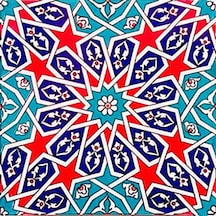 Armada Çini 20x20 Cm Ac 28 Geometrik Desenli İznik Kırmızı Çini K