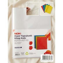 Hazır Yapışkanlı Kitap Kabı 10'lu Karışık Renkli Kırmızı, Mavi, Yeşil, Sarı