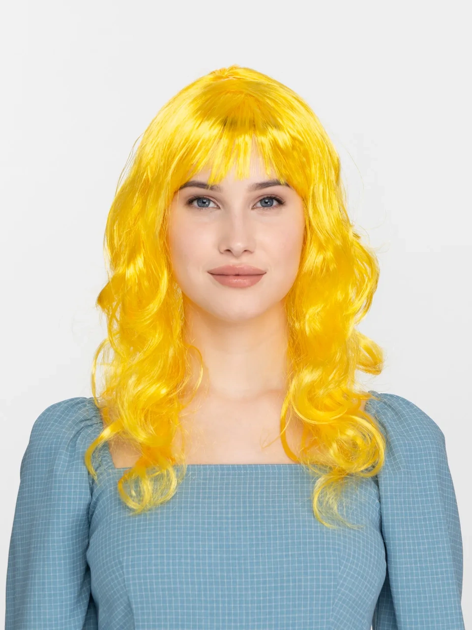 Sarı Renk Uzun Dalgalı Parti Peruğu - Zmff-52877 18