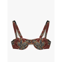 Koton Astarlı Çiçek Desenli Balenli Bikini Üstü Kahverengi Desenli 5sak10040mm Kahverengi Desenli