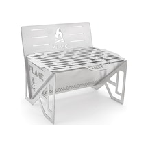 Katlanır Odun Sobası Üfleme Borusu Kiti Mini Barbekü Gümüş