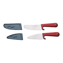 Ikea Småbıt 4 Parça Çocuk Mutfak Bıçağı Seti 20 Cm Kırmızı