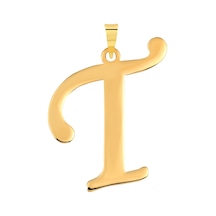 14 Ayar Altın T Harfi Kolye Ucu El İşi Tasarım Harf Zincir Dahil Değildir