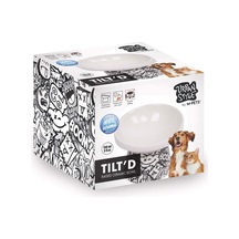 M-pets Urbanstyle Tilt'd Raised Ceramic Bowl 150ml Siyah Beyaz