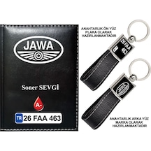 Plakanıza Özel Jawa Logolu Siyah Ruhsat Kabı Ve Anahtarlık