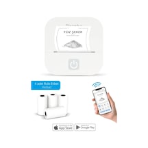 Piranha 5510 Bluetooth Etiket Makinesi Beyaz 1 Adet 8,5 X 8,5 X 4 Ölçülerle Taşınabilir