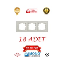 Beyaz Üçlü Çerçeve 18 Adet Mono Despina