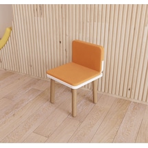 Çocuk Sandalyesi, Çocuk Oturağı, Ahşap Sandalye, Montessori Sandalye Kılıflı Turuncu