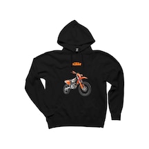 Ktm 500 Exc Enduro Motorcycle Siyah Kapşonlu Sweatshirt Hoodie Siyah