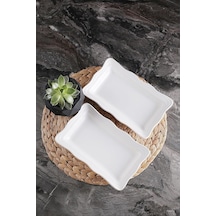 2'li Beyaz Serenat Kayık Tabak Seti 24x15x4cm Çok Renkli