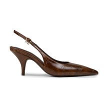 Deery Kadın Kahverengi Krokodil Desenli Slingback Stiletto - V4035zkhvm01 Kahverengi