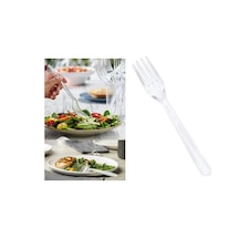 Plastik Çatal 12 Adet 18cm Tekrar Kullanılabilir Parti,düğün Yeme Beyaz