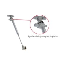 Frenli Yavaş Kapanan Gazlı Amortisör Piston 100 N Gri 27 cm