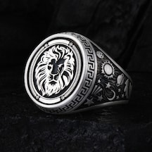 Fkgümüş 925 Ayar Gümüş Aslan Motifli Erkek Yüzük Silver