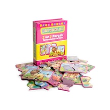 Hayvanlar Tamamlama Kartları 2 - 3 Parçalı Puzzle Zeka Kartları