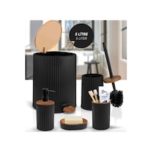 6450-3s Kovalı 5 Lı Banyo Set Sıyah Diğer