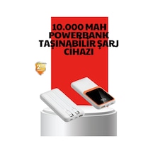 10000 Mah Taşınabilir Powerbank Çift Çıkışlı Type-c Ve Lightning Uyumlu Beyaz 87141708